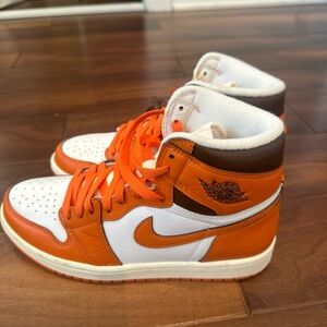 Orange Air Jordans size 9 women’s
